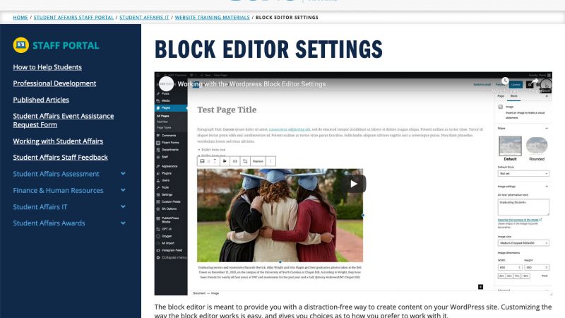 block editor settings